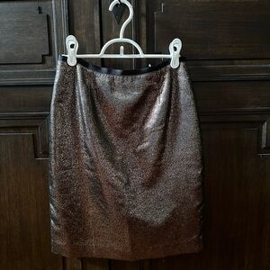Tory Burch Brandy Metallic Gold Pencil Skirt